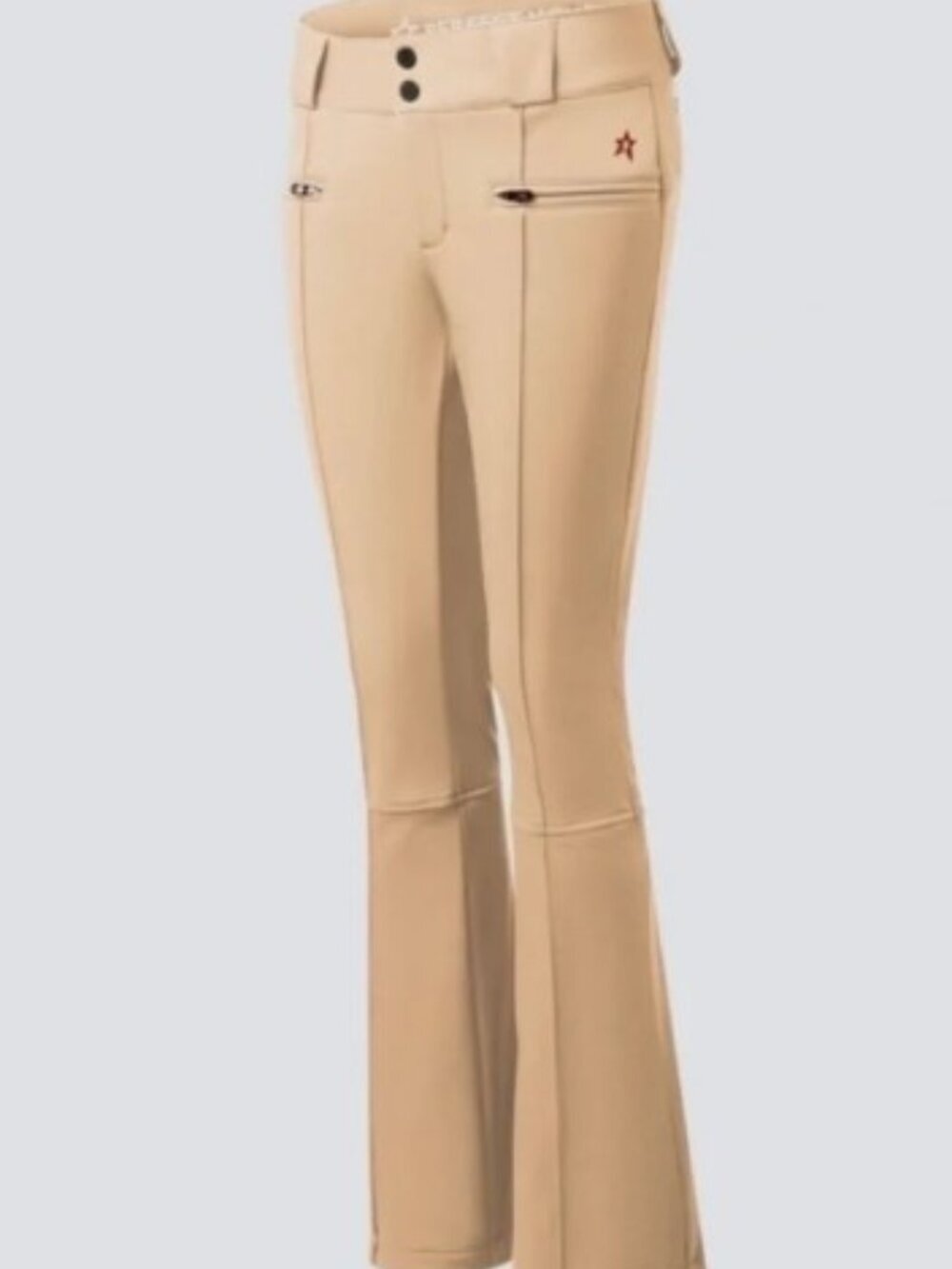 PERFECT MOMENT Mid Rise Aurora Flared Ski Pants in Beige. L